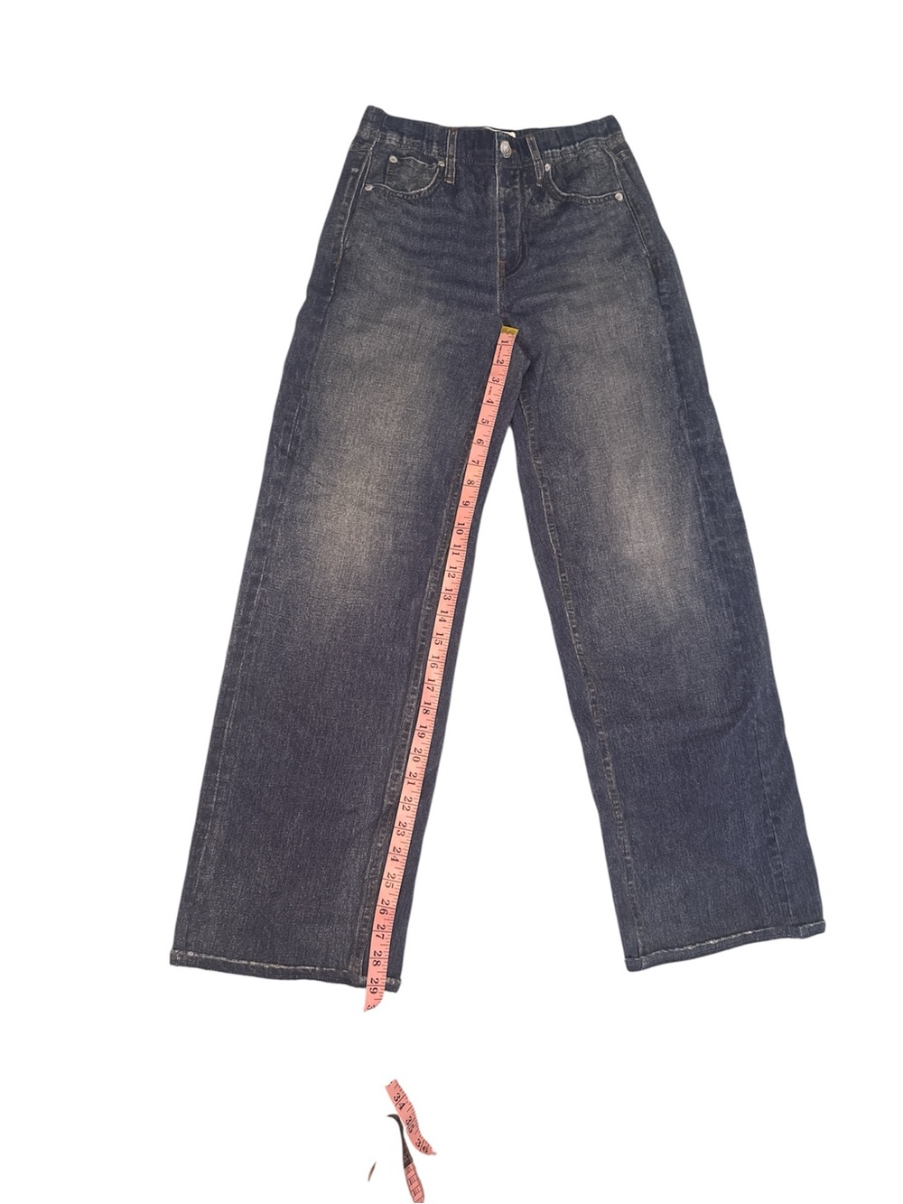 Rag & Bone Miramar Cotton Terry Wide-Leg Dark Indigo Sweatpants Jeans - Picture 3 of 6
